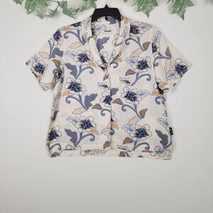 Wrangler Women's Size S Short Sleeve Floral Boxy Relaxed Fit Top